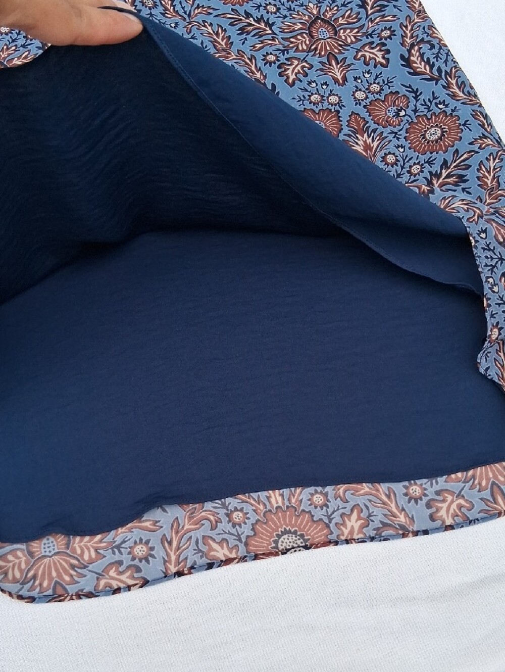 CAbi Blue and Brown Floral Tunic Top - Picture 13 of 16